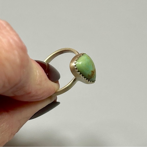 925 Brushed Sterling Silver Sonoran Gold Turquoise Ring - Picture 6 of 13